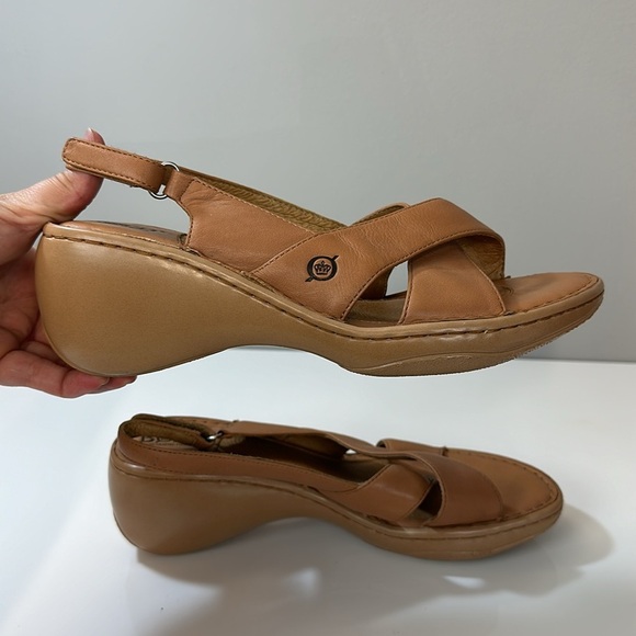Born Brown Leather Slingback Sandals Size 9 - Picture 14 of 16